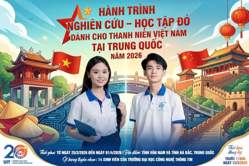 Tuyển sinh viên tham gia Chương trình “Hành trình nghiên cứu – học tập đỏ dành cho thanh niên Việt Nam tại Trung Quốc” năm 2026