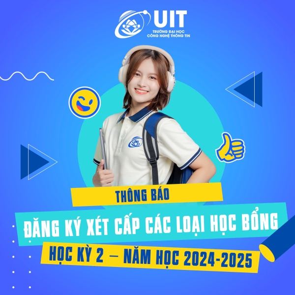 Thông báo đăng ký xét cấp các loại học bổng Học kỳ 2 – Năm học 2024-2025