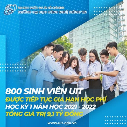 800 sinh viên UIT được tiếp tục gia hạn học phí Học kỳ 1 năm học 2021-2022 (lần 2 đến ngày 31/10/2021)