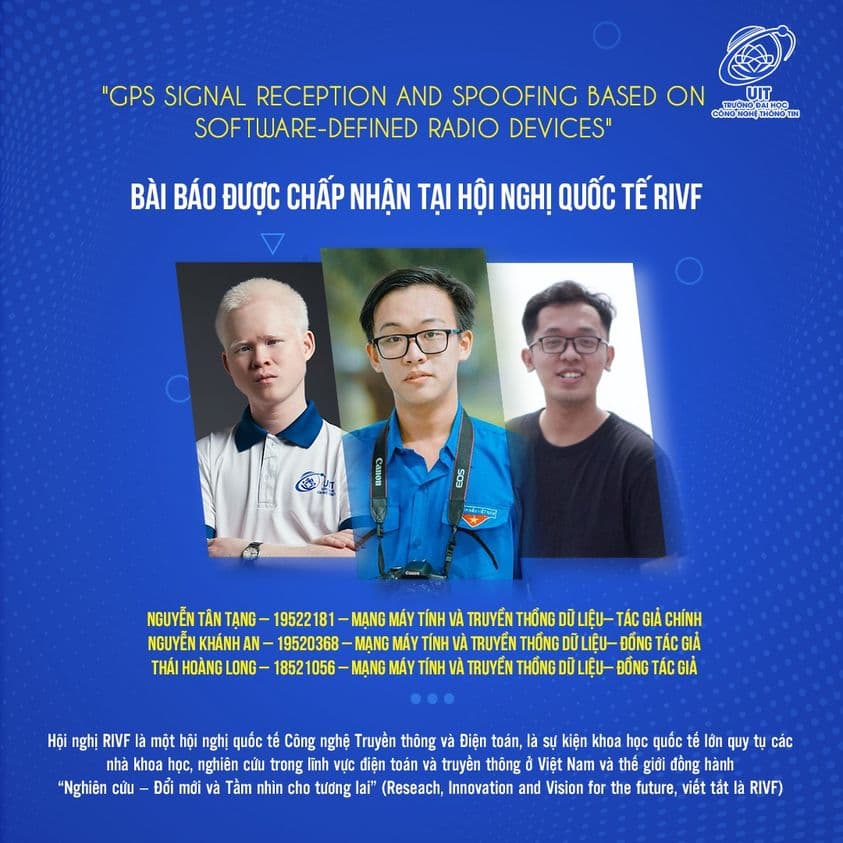 Nhóm sinh viên UIT có bài báo chấp nhận đăng tại Hội nghị RIVF