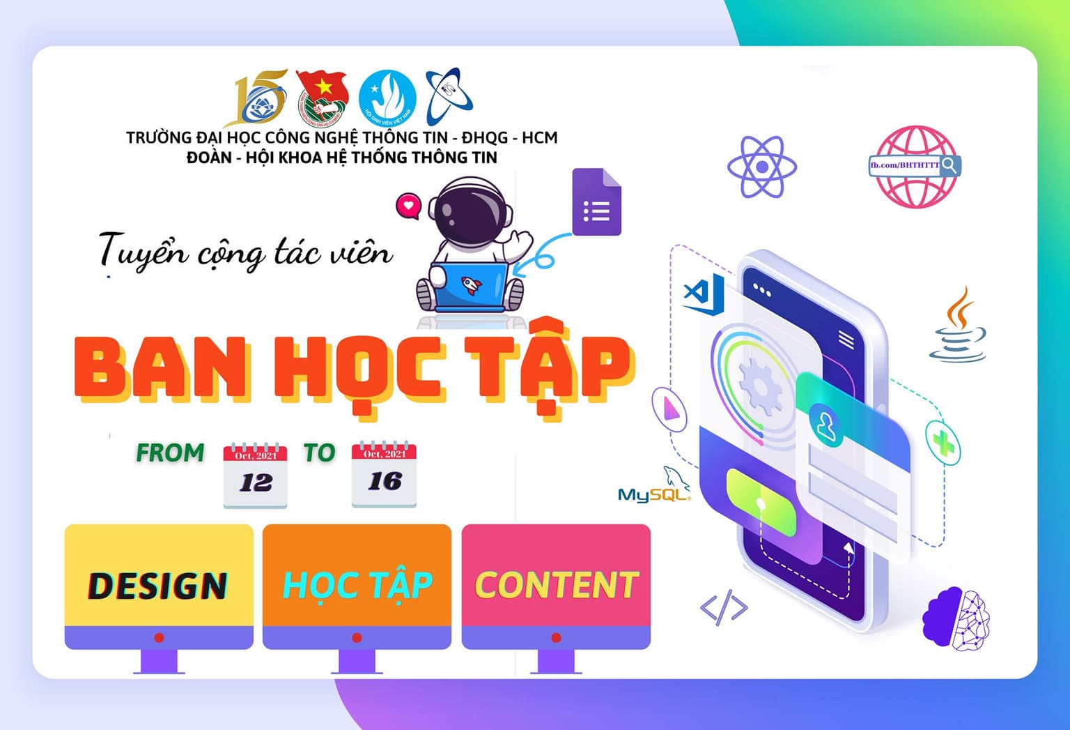 Tuyển cộng tác viên - Ban học tập khoa Hệ thống Thông tin 