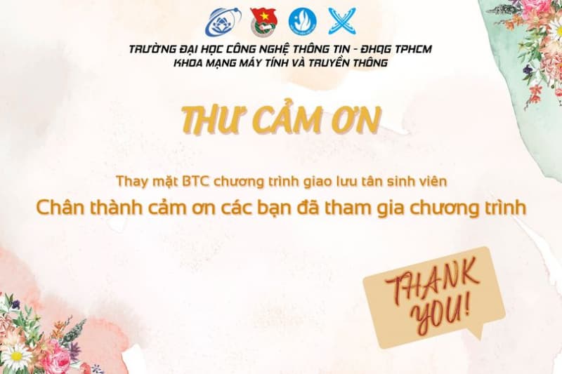 LỜI CẢM ƠN VÀ CÔNG BỐ KẾT QUẢ MINI GAME BUỔI GIAO LƯU TÂN SINH VIÊN KHOA MẠNG MÁY TÍNH VÀ TRUYỀN THÔNG 