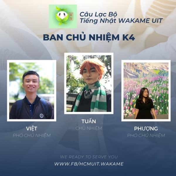  WAKAME UIT BCN Gen 4.0 - Giới thiệu ban chủ nhiệm CLB Tiếng Nhật trường Đại học Công nghệ Thông tin - ĐHQG TPHCM nhiệm kỳ 2022 - 2023 