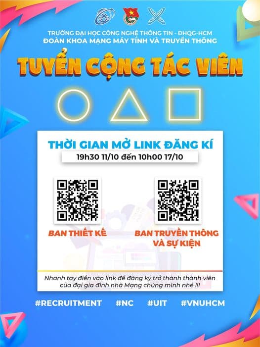 Tuyển Cộng tác viên Đoàn Khoa Mạng máy tính & Truyền thông