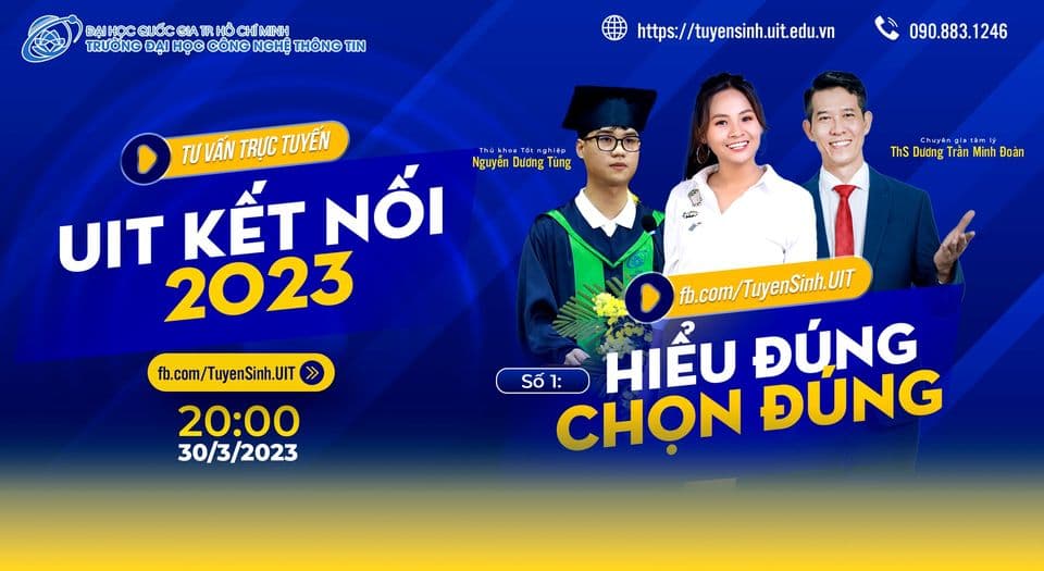 Gặp gỡ Ths. Chuyên gia Hướng nghiệp Dương Trần Minh Đoàn và bạn Dương Tùng - Thủ khoa đầu ra 2022 tại chương trình UIT kết nối 