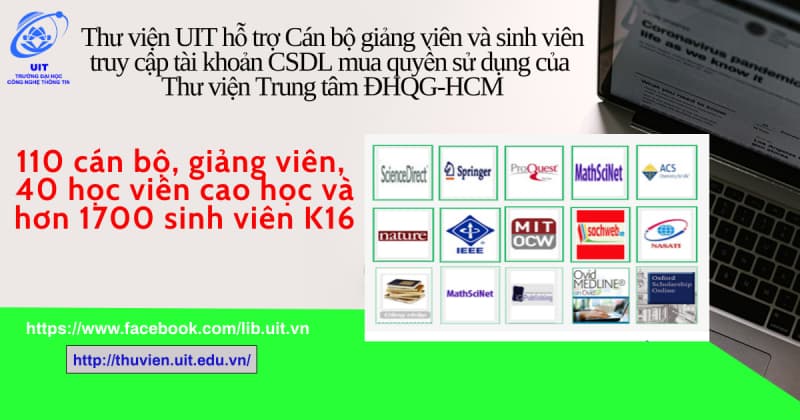  Thư viện UIT hỗ trợ Cán bộ giảng viên và sinh viên truy cập tài khoản CSDL mua quyền sử dụng của Thư viện Trung tâm ĐHQG-HCM