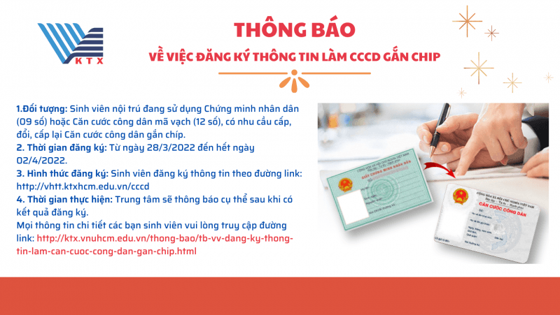 Thông báo về việc đăng ký thông tin làm Căn cước công dân gắn chíp