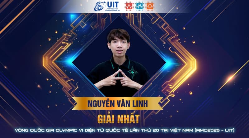 Vinh danh và chúc mừng các sinh viên UIT đạt giải tại vòng Quốc gia Olympic Vi Điện Tử Quốc Tế 2025 – AMO 2025-UIT 
