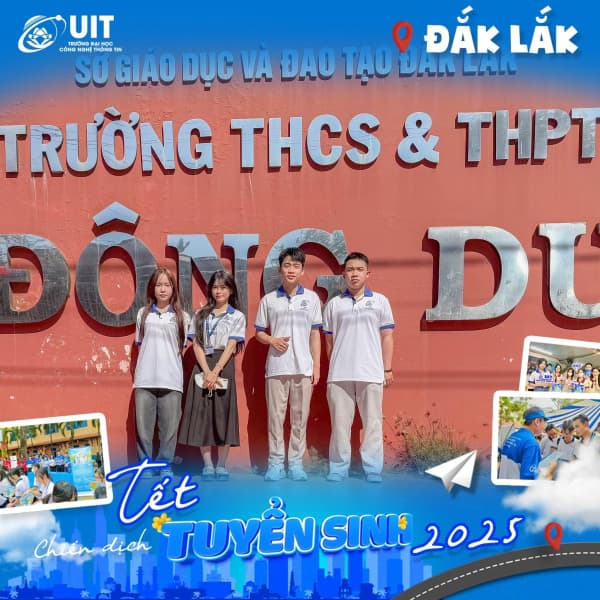 Đại sứ sinh viên UIT 2025 cháy hết mình tại trường THCS & THPT Đông Du – Đắk Lắk