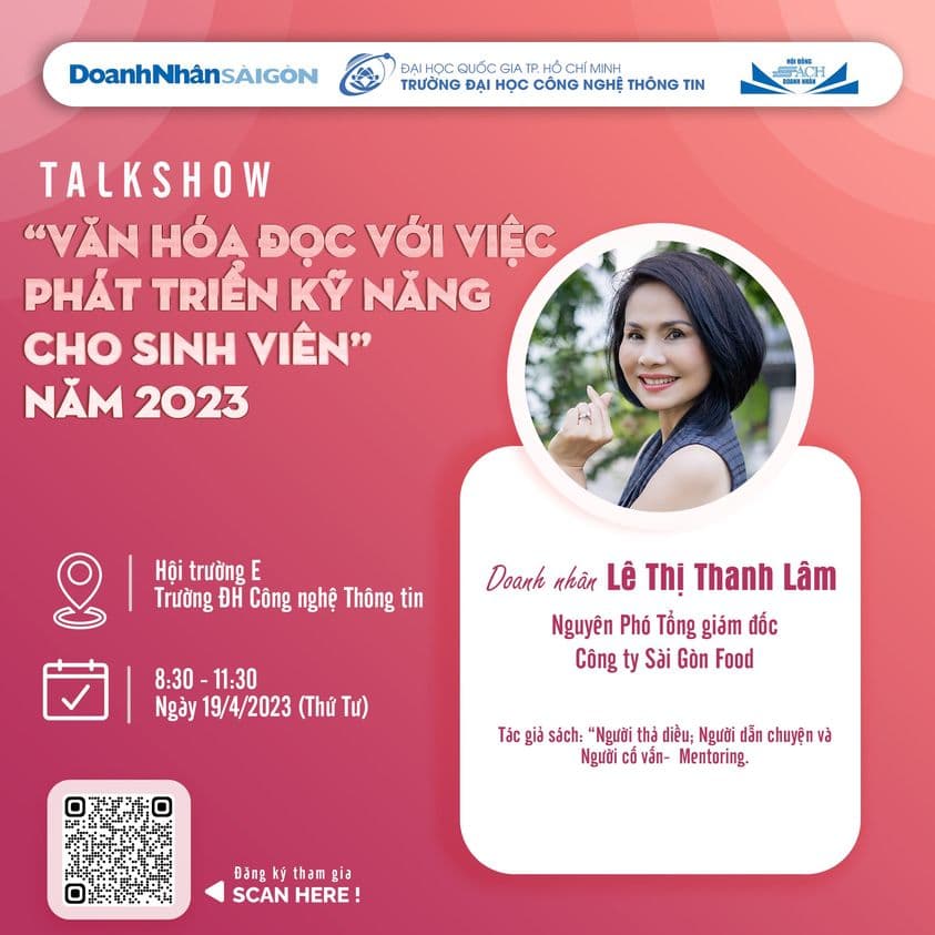 Giới thiệu diễn giả của Talkshow “Văn hóa đọc với việc phát triển kỹ năng cho sinh viên” năm 2023: Doanh nhân Lê Thị Thanh Lâm