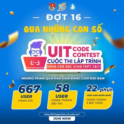 UIT CODE CONTEST ĐỢT 16 QUA NHỮNG CON SỐ