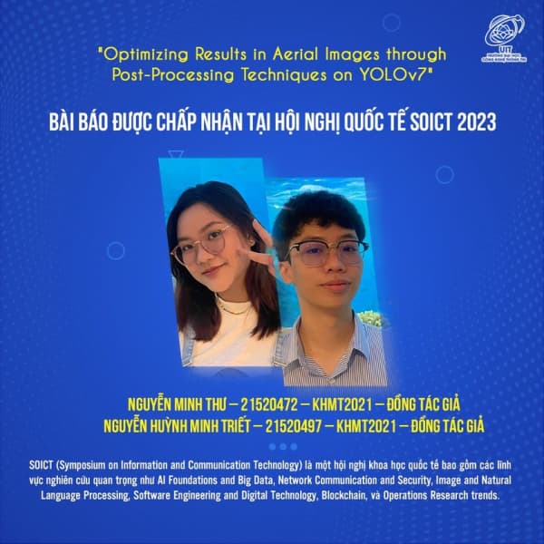 Chúc mừng 2 sinh viên năm 2 ngành Khoa học Máy tính có bài báo khoa học được chấp nhận đăng tại Hội nghị Khoa học SoICt 2023