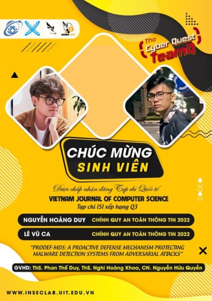 Sinh viên ngành An toàn Thông tin có bài báo đăng tại Tạp chí quốc tế Vietnam Journal of Computer Science