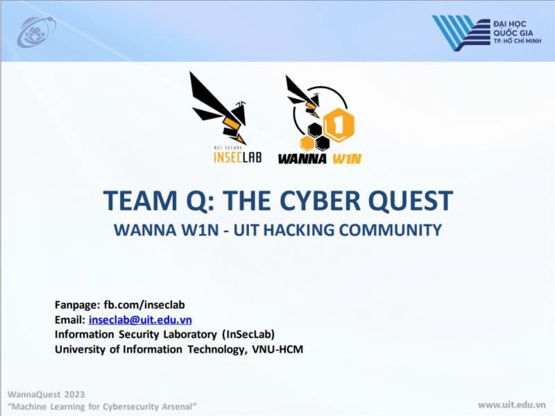 Hoàn thành giai đoạn 1 - Khóa huấn luyện wannaQuest 2023: “Machine Learning For Cybersecurity Arsenal”
