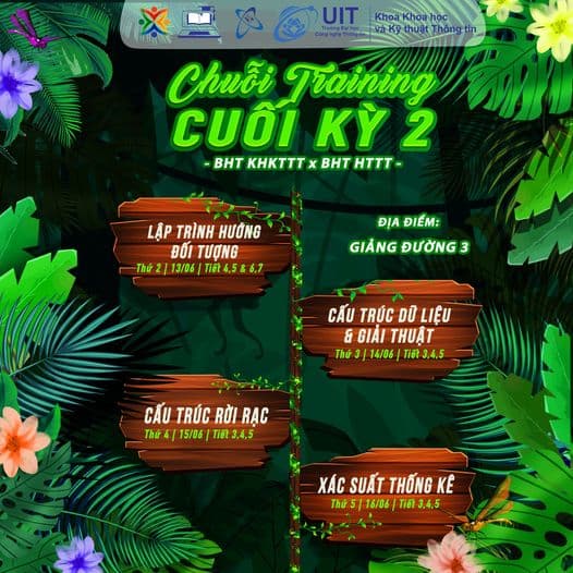 Lịch training cuối kỳ II K16