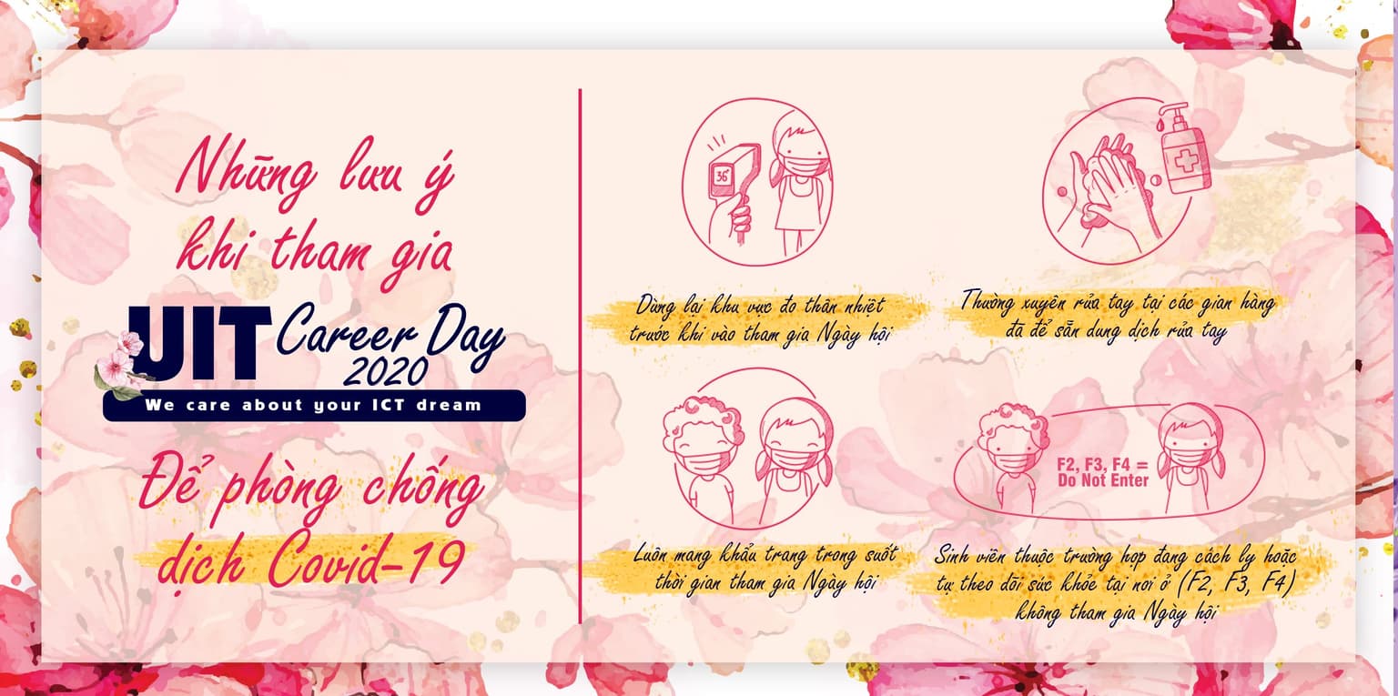 Phòng chống dịch Covid - 19 khi tham gia UIT CAREER DAY 2020