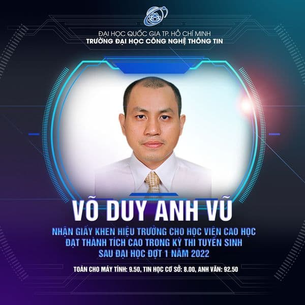 Chúc mừng 04 học viên cao học đã nhận giấy khen Hiệu trưởng 