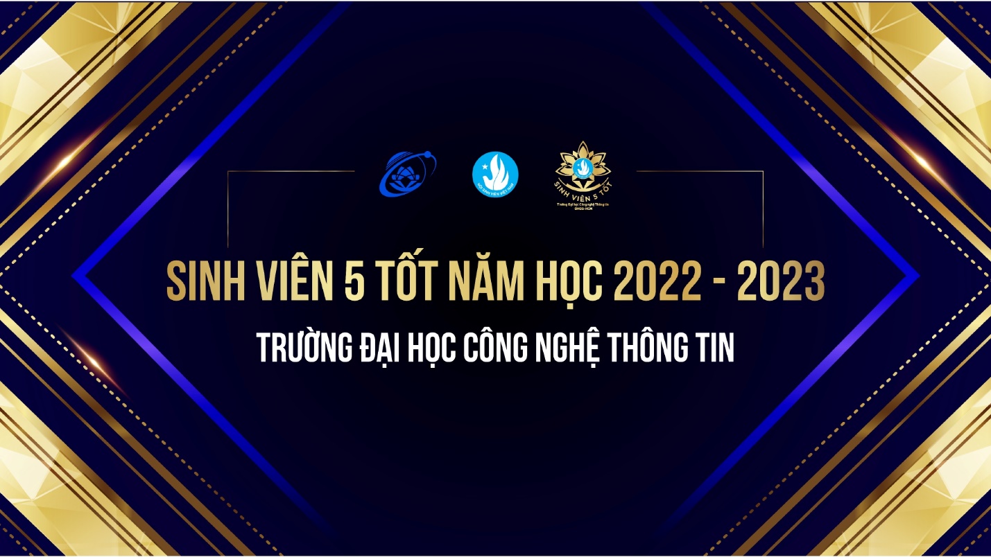 Có thể là hình ảnh về văn bản cho biết 'SINH VIÊN 5 TỐT NĂM HỌC 2022 2023 TRƯỜNG ĐẠI HỌC CÔNG NGHỆ THԔNG TIN'