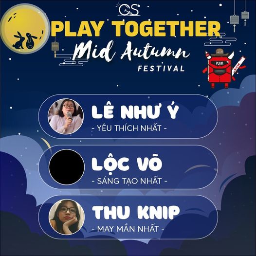 Thông Báo Kết Quả - Play Together - Phiên Bản Trung Thu