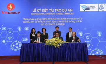 Lễ ký kết tài trợ dự án của Quỹ Đổi mới Sáng tạo VinGroup (VINIF)  đến Trường Đại học Công nghệ Thông tin