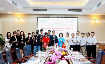 Lễ ký kết hợp tác giữa tập đoàn Naver và Trường Đại học Công nghệ Thông tin