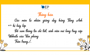 Các môn tự nhiên giảng dạy bằng Tiếng Anh