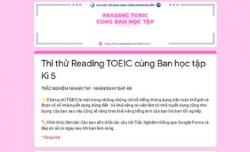 TOEIC TEST CÙNG BAN HỌC TẬP KỲ 5