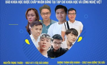 NHÓM SINH VIÊN CÓ BÀI BÁO KHOA HỌC ĐƯỢC CHẤP NHẬN ĐĂNG TẠI TẠP CHÍ KHOA HỌC VÀ CÔNG NGHỆ VIỆT NAM 