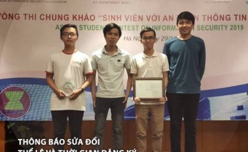 Thông báo sửa đổi thể lệ và thời gian đăng ký của cuộc thi Sinh viên với ATTT Asean 2021