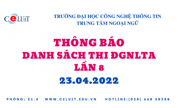 Thông báo đã có danh sách chia ca thi và phòng thi Đánh giá năng lực tiếng Anh