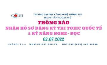 Thông báo nhận hồ sơ đăng ký thi Toeic quốc tế 2 kỹ năng Nghe - Đọc