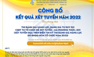 Trường ĐH Công nghệ thông tin ĐHQG-HCM công bố kết quả xét tuyển theo phương thức Thi đánh giá năng lực