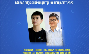 Chúc mừng 2 sinh viên Khoa học Máy tính có bài báo chấp nhận đăng tại Hội nghị SoICT 2022 