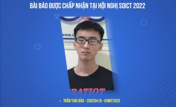 Chúc mừng sinh viên Trần Thái Bảo - Khoa học Máy tính có bài báo chấp nhận đăng tại Hội nghị SoICT 2022