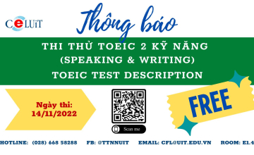 Thông báo lịch thi thử TOEIC (nói - viết)