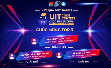 Chúc mừng Top 3 UIT Code Contest đợt 1 - 2023