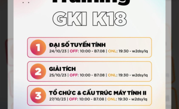 [BHT CNPM] Thông báo lịch training giữa kỳ I - K18