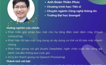  Đoàn Thiên Phúc - cựu sinh viên UIT nhận giải thưởng Nhà khoa học trẻ Việt Nam xuất sắc tại Hàn Quốc