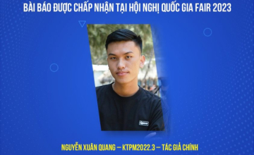 Sinh viên năm 2 Nguyễn Xuân Quang có bài báo khoa học được chấp nhận đăng tại Hội nghị Khoa học FAIR 2023