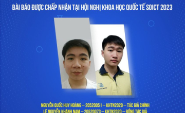 Chúc mừng 02 sinh viên khoa học tài năng có bài báo khoa học được chấp nhận đăng tại Hội nghị khoa học SOICT 2023