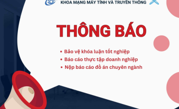 Thông báo về việc đăng ký môn học Khoá luận tốt nghiệp, Thực tập Doanh nghiệp, Đồ án chuyên ngành HK1 của khoa Mạng máy tính và Truyền thông