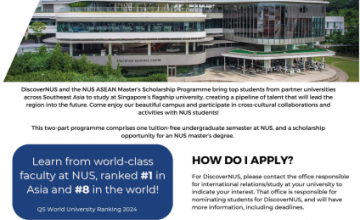 Giới thiệu về Chương trình học bổng DiscoverNUS và NUS ASEAN Master's Scholarship