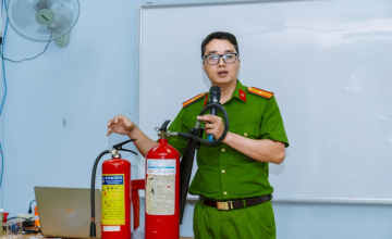 Tập huấn kiến thức Phòng cháy chữa cháy và cứu nạn cứu hộ tại Trường Đại học Công nghệ Thông tin