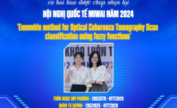 Chúc mừng nhóm sinh viên lớp HTTT2020 có bài báo nghiên cứu được chấp nhận tại Hội nghị Quốc tế đa ngành về Trí tuệ nhân tạo lần thứ 17 (MIWAI 2024)