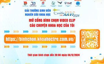Bình chọn cho UIT Video Câu chuyện Khoa học của tôi - Giải thưởng Sinh viên Nghiên cứu Khoa học Euréka lần thứ 26