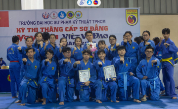 CLB Võ thuật UIT tham gia kỳ thi thăng đai khóa V tại ĐH Sư phạm Kỹ thuật