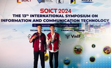 Nhóm sinh viên TeamQ - CLB ATTT Wanna.W1n báo cáo công trình nghiên cứu tại Hội nghị khoa học quốc tế SoICT 2024