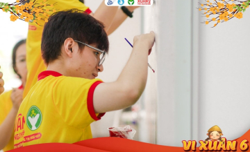 Đội hình Vị Xuân 6 thực hiện công trình thanh niên “Bức Tường Xanh”