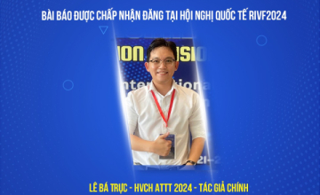 Chúc mừng học viên cao học UIT có bài báo khoa học được chấp nhận đăng tại Hội nghị Quốc tế RIVF 2024