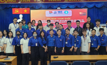 Đoàn trường Đại học Công nghệ Thông tin tham gia Hội nghị học tập, quán triệt Nghị quyết số 57-NQ/TW của Bộ Chính trị 